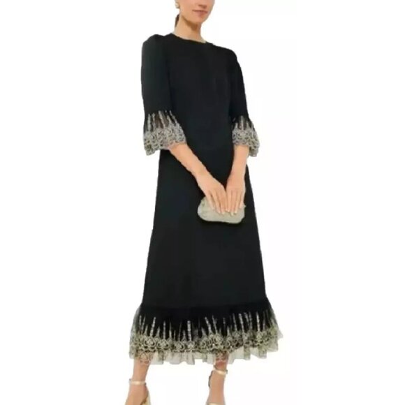 Pomander Place Dresses & Skirts - Pomander Place NEW Black Lillith Gold Lace Formal Maxi Dress Size L